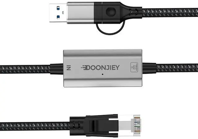 Alt view image 2 of 6 - 2-in-1 USB 3.0 & USB-C Gigabit Ethernet Adapter, 1000Mbps LAN Network Dongle with 100W PD Pass-Through Charging, Wired Network Converter for Laptops, PCs, Tablets and Smartphones
