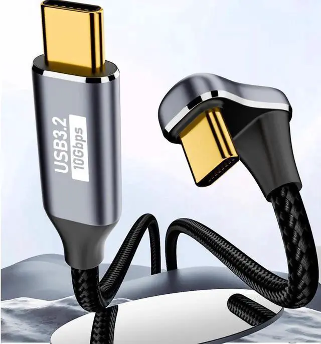 Alt view image 3 of 4 - U-Shaped Right Angle USB-C Cable, USB 3.2 Gen 2 10Gbps Data Transfer, 100W PD Charging, 4K@60Hz Video Output, Type-C U Bend Cord for Laptop, Smartphone, VR, SSD and Docking Station