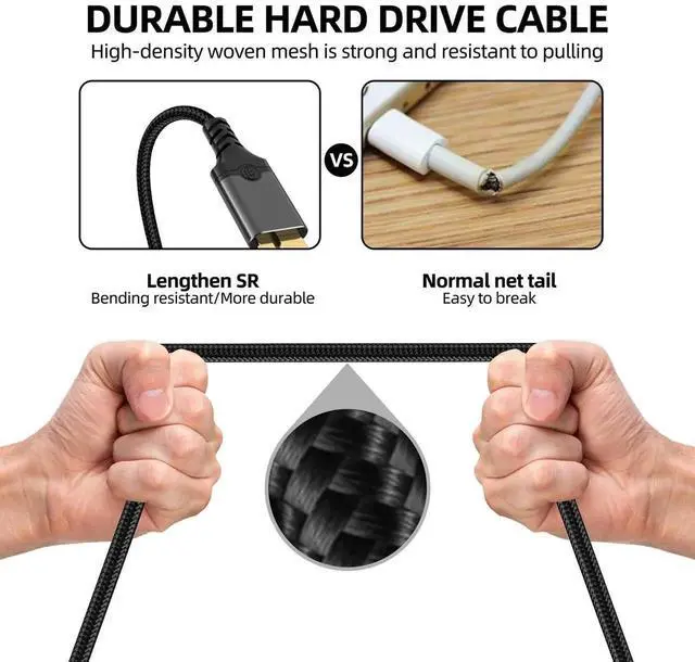 Alt view image 6 of 7 - 1M (3.3FT) USB-C to USB 3.0 Micro-B Cable, 10Gbps High Speed Data Cord, Compatible with 4TB Portable Hard Drives, for External HDD, SSD, Digital Cameras and Tablets