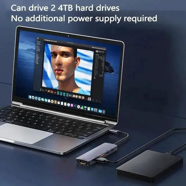 Alt view image 3 of 7 - USB-C Multiport Hub, 10Gbps Splitter with 4K@60Hz HDMI Output, 1 USB-C 3.2 + 2 USB-A 3.2 Data Ports, 140W PD Charging, Docking Station for MacBook, Mac Mini, XPS and USB-C Laptops