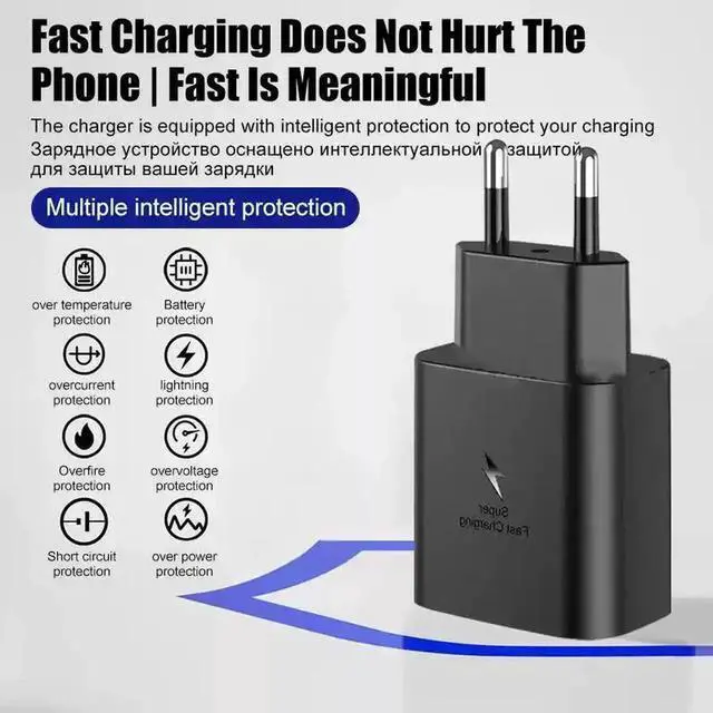 Alt view image 5 of 6 - 45W PD Super Fast Charger, USB-C Power Adapter US Plug, Compatible with Samsung Galaxy S24 S23 Series, White