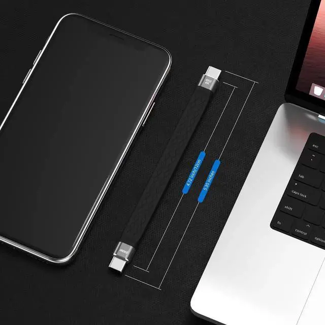 Alt view image 3 of 4 - USB4 Flexible Flat Type-C to Type-C Cable, 40Gbps Data Transfer, 240W PD Fast Charging, 8K@60Hz Video Output, Thunderbolt 3/4 Compatible, for Laptop, Monitor and Docking Station