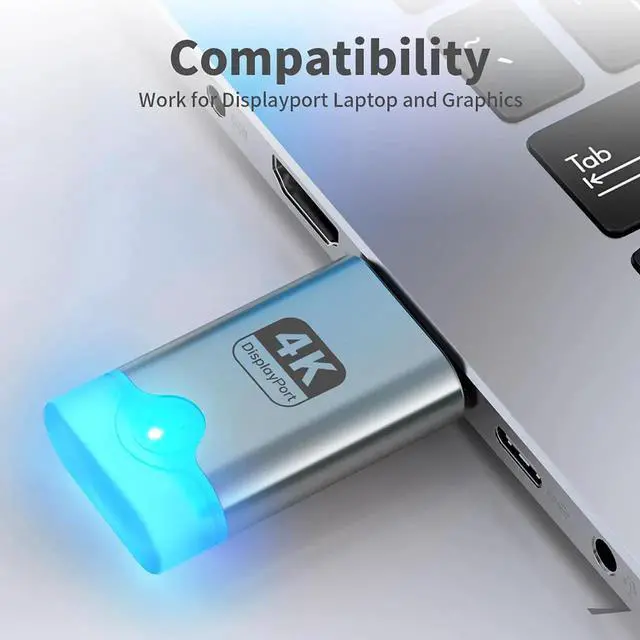 Alt view image 6 of 6 - DisplayPort DP Virtual Monitor Adapter, 4K@60Hz EDID Emulator, Headless Ghost Display Emulator for Remote Desktop, GPU Mining and Multi-Monitor Simulation