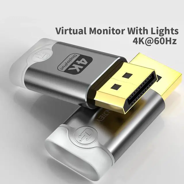 Alt view image 5 of 6 - DisplayPort DP Virtual Monitor Adapter, 4K@60Hz EDID Emulator, Headless Ghost Display Emulator for Remote Desktop, GPU Mining and Multi-Monitor Simulation