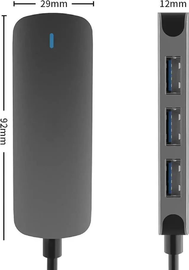 Alt view image 2 of 7 - 4-in-1 USB-C Hub Splitter, USB 3.0 5Gbps USB-A Multiport Adapter, Aluminum Portable USB Data Hub Compatible with MacBook, iPad Air/Pro, Dell, Samsung and More USB-C Devices