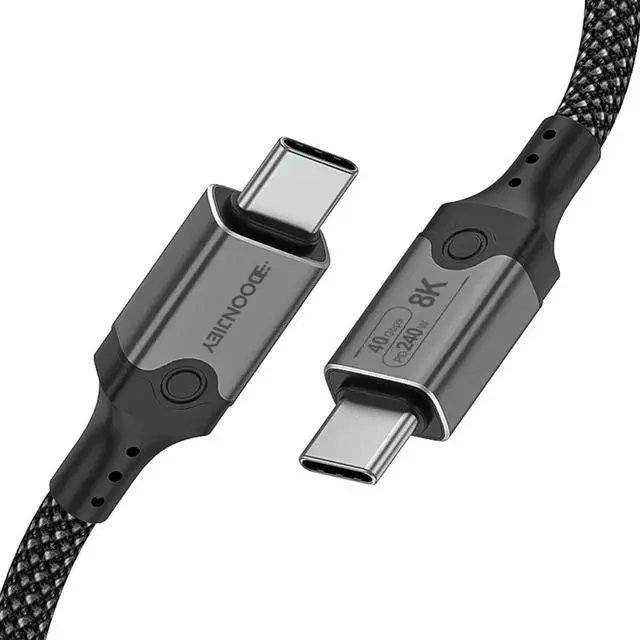 Alt view image 4 of 6 - USB4 Type-C to Type-C Cable, 240W PD Charging, 40Gbps Data Transfer, 8K@60Hz Video Output, Thunderbolt 4 Compatible, for Laptop, Smartphone, Monitor and Docking Station