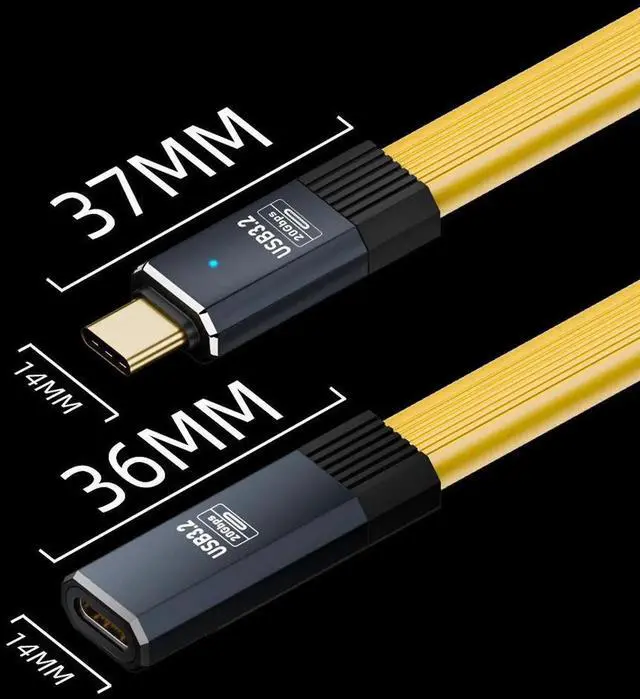 Alt view image 4 of 4 - USB-C Male to Female Extension Cable, 20Gbps Data Transfer, 100W PD Fast Charging, 8K@60Hz Video Output, Type-C Extension Cord Compatible with Laptop, Phone, Tablet, Monitor and Portable SSD