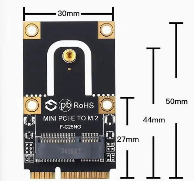 Alt view image 2 of 3 - M.2 NGFF to Mini PCIe Adapter, Convert M.2 Key A/E Wireless Network Card to Mini PCIe Slot, Compatible with Intel AX210 AX200 9260, Killer, Broadcom WiFi Card for Laptop Desktop