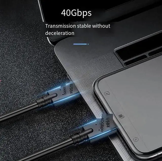 Alt view image 4 of 4 - USB4 Full-Function USB-C Cable, 40Gbps Data Transfer, 240W PD Fast Charging, 8K@60Hz Video Output, Compatible with Thunderbolt 4 / Thunderbolt 3, for Laptop, Monitor, eGPU and Docking Station