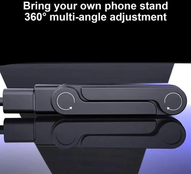 Alt view image 6 of 6 - 240W USB-C Fast Charging Cable with Built-in 360° Adjustable Phone Stand, Support Landscape & Portrait Mode, Charge While Gaming, Compatible with iPhone, Android Smartphones and Tablets