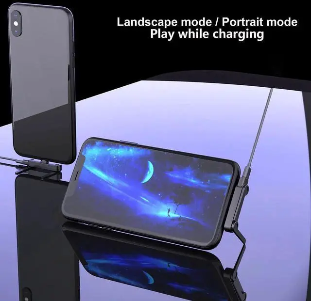 Alt view image 2 of 6 - 240W USB-C Fast Charging Cable with Built-in 360° Adjustable Phone Stand, Support Landscape & Portrait Mode, Charge While Gaming, Compatible with iPhone, Android Smartphones and Tablets