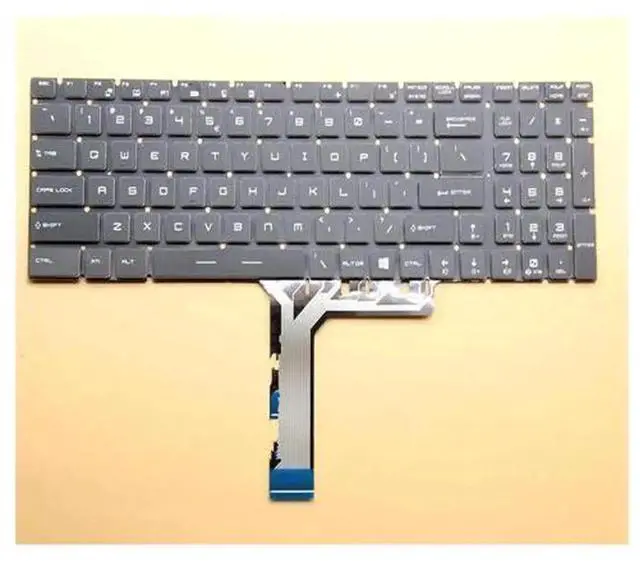 Main image of US Layout Laptop Keyboard Without Backlight Replacement for MSI GL62 6QE GL72 6QE Notebook, Black Internal Keyboard, No Backlit, Built-in Flex Cable