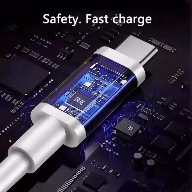 Alt view image 2 of 5 - 33W Turbo Fast Charger EU Plug With 6A USB Type C Charging Cable, PD Quick Charging Power Adapter Compatible With Poco M2, Poco X3 Series Smartphones, Portable Travel Charger Power Supply