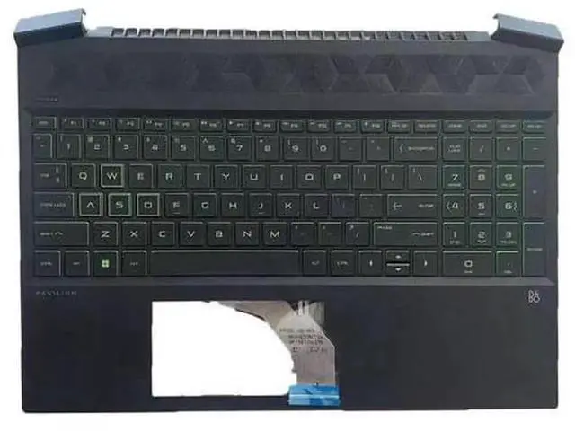 Alt view image 6 of 7 - Palmrest Top Case Assembly with US Green Backlit Keyboard L72597-001 L72598-001 Replacement for HP Pavilion Gaming 15-EC Laptop, Upper Shell Keyboard Assembly, Fix Cracked Housing & Defective Keys