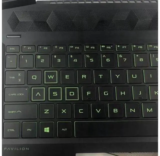 Alt view image 4 of 7 - Palmrest Top Case Assembly with US Green Backlit Keyboard L72597-001 L72598-001 Replacement for HP Pavilion Gaming 15-EC Laptop, Upper Shell Keyboard Assembly, Fix Cracked Housing & Defective Keys