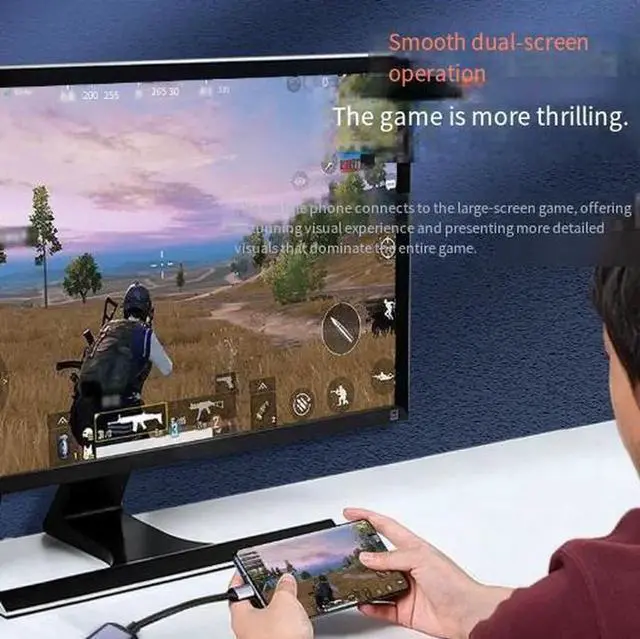 Alt view image 2 of 4 - DisplayPort to HDMI 2.1 Adapter, 8K@60Hz 4K@120Hz Video Converter, Gold-Plated Connector Aluminum Housing DP Male to HDMI Female Adapter for Laptop PC Graphics Card Connect TV Monitor Projector