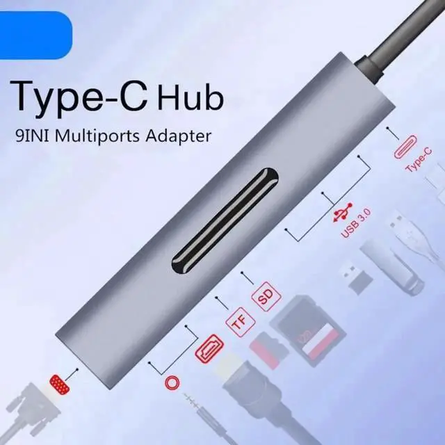 Alt view image 2 of 5 - USB C Hub Multiport Adapter, Type C to USB 3.0, 4K VGA, PD Charging Docking Station, Portable USB-C Splitter Dock Compatible with MacBook, Laptop, Smartphone, Supports Data Transfer, Video Output & Po