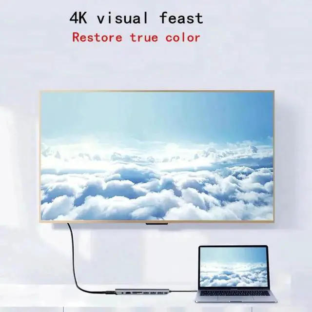 Alt view image 5 of 5 - USB C Hub Multiport Adapter, Type C to USB 3.0, 4K VGA, PD Charging Docking Station, Portable USB-C Splitter Dock Compatible with MacBook, Laptop, Smartphone, Supports Data Transfer, Video Output & Po