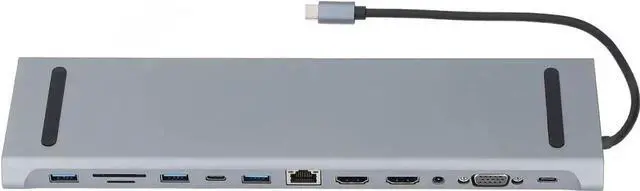 Main image of 12 in 1 USB C Docking Station, 100W PD Fast Charging Multiport USB-C Hub Dock, Portable Type C Multiport Adapter, Multi Interface Expansion Dock Compatible with USB C Laptops, Ideal Accessory for Offi