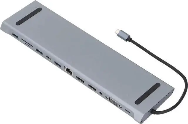 Alt view image 7 of 7 - 12 in 1 USB C Docking Station, 100W PD Fast Charging Multiport USB-C Hub Dock, Portable Type C Multiport Adapter, Multi Interface Expansion Dock Compatible with USB C Laptops, Ideal Accessory for Offi