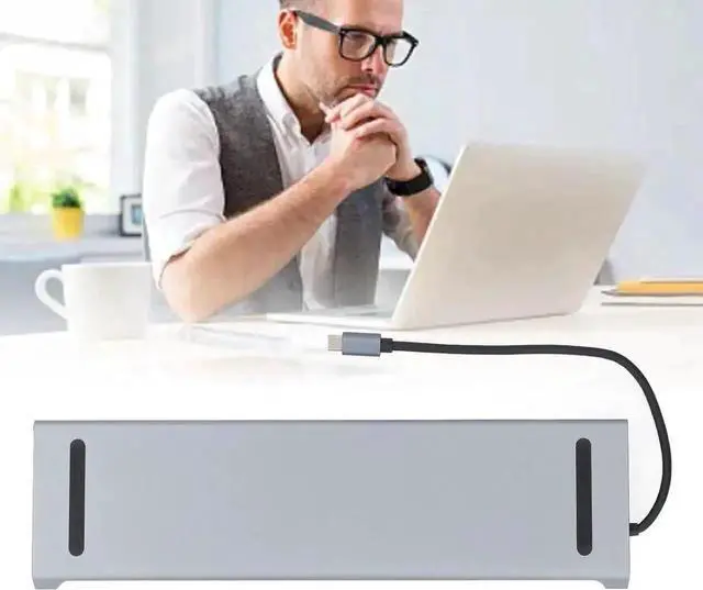 Alt view image 2 of 7 - 12 in 1 USB C Docking Station, 100W PD Fast Charging Multiport USB-C Hub Dock, Portable Type C Multiport Adapter, Multi Interface Expansion Dock Compatible with USB C Laptops, Ideal Accessory for Offi