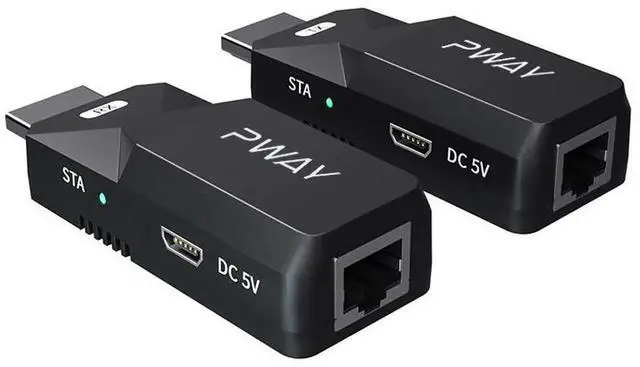 Main image of HDMI Extender Over Cat5e/Cat6 Ethernet Cable Up to 50M(164FT), 1080P@60Hz POC Power Supply HDMI Transmitter Receiver Kit, EDID Learning Function, for HDTV, Monitor, Projector Video Transmission