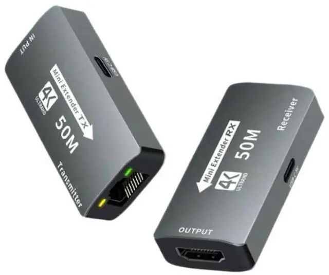 Main image of HDMI Extender Over Cat5e/Cat6 Cable Up to 50M, 4K@30Hz HDMI Transmitter and Receiver Kit, Long Distance Audio Video Transmission Adapter for PC, Set-Top Box, Projector, HDTV Display