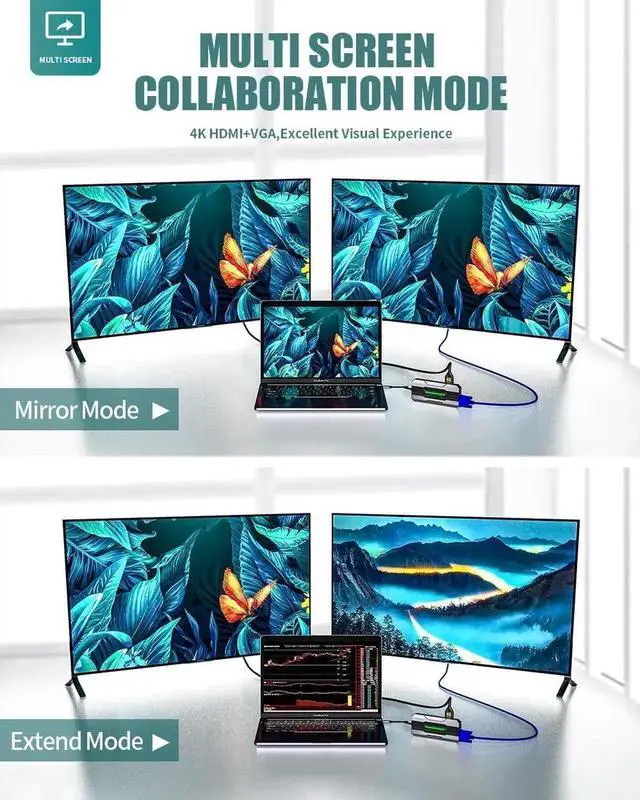 Alt view image 6 of 7 - 13-in-1 USB C Docking Station Multiport Adapter, Type-C Dongle with 4K HDMI, VGA, 100W PD Charging, Gigabit Ethernet, SD/TF Card Reader, USB 3.0/2.0, USB-C Port, Mic/Audio Jack for MacBook and USB-C L