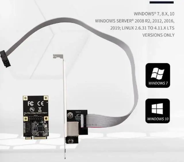 Alt view image 2 of 4 - Mini PCIe to 2.5G Ethernet Network Card with Realtek RTL8125BG Chip, 2500Mbps RJ45 LAN Adapter, Supports Full & Half Duplex, Mini PCI Express 2.5G NIC for Desktop, Embedded and Industrial Systems