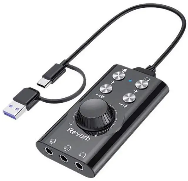 Main image of USB 7.1 Channel External Sound Card with Voice Changer & Multiple Audio Voice Effects, Live Streaming Audio Adapter, Gaming Sound Card Compatible with PC, Laptop, Smartphone and Game Console