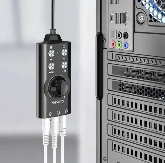Alt view image 2 of 4 - USB 7.1 Channel External Sound Card with Voice Changer & Multiple Audio Voice Effects, Live Streaming Audio Adapter, Gaming Sound Card Compatible with PC, Laptop, Smartphone and Game Console