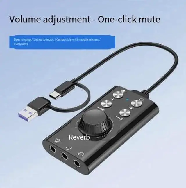 Alt view image 4 of 4 - USB 7.1 Channel External Sound Card with Voice Changer & Multiple Audio Voice Effects, Live Streaming Audio Adapter, Gaming Sound Card Compatible with PC, Laptop, Smartphone and Game Console