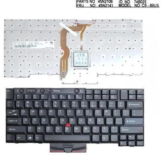 Main image of US Layout Laptop Replacement Keyboard Black Compatible with ThinkPad T400S T410 T410I T410S T420, Notebook Internal Keyboard Replacement Part