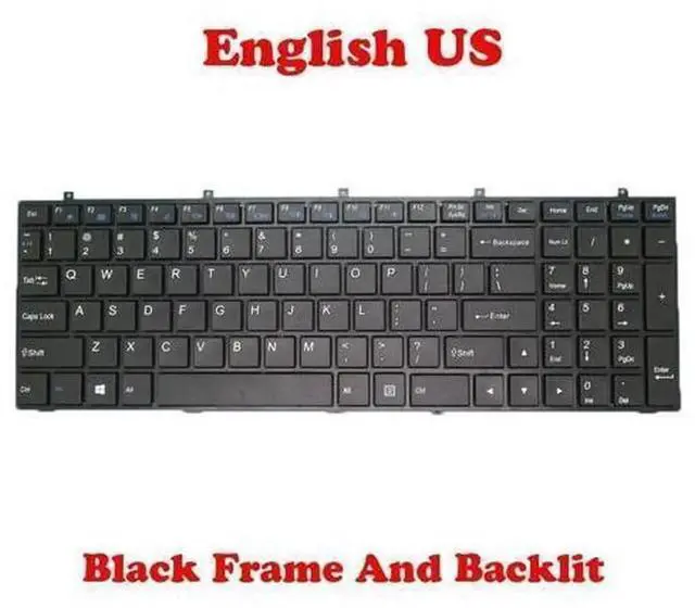 Main image of Backlit US Layout Replacement Laptop Keyboard Compatible with CLEVO W350ETQ W350SKQ W350SSQ W350STQ W355SDQ W355ST, English Backlight Notebook Keyboard Replacement Part