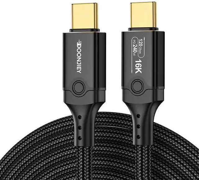 Main image of USB5 Thunderbolt 5 Active Cable, 120Gbps Bandwidth, 240W PD Charging, 16K@60Hz Video, Dual Type-C Active Cord, Compatible with Laptop, Monitor, eGPU and High Performance Docking Station