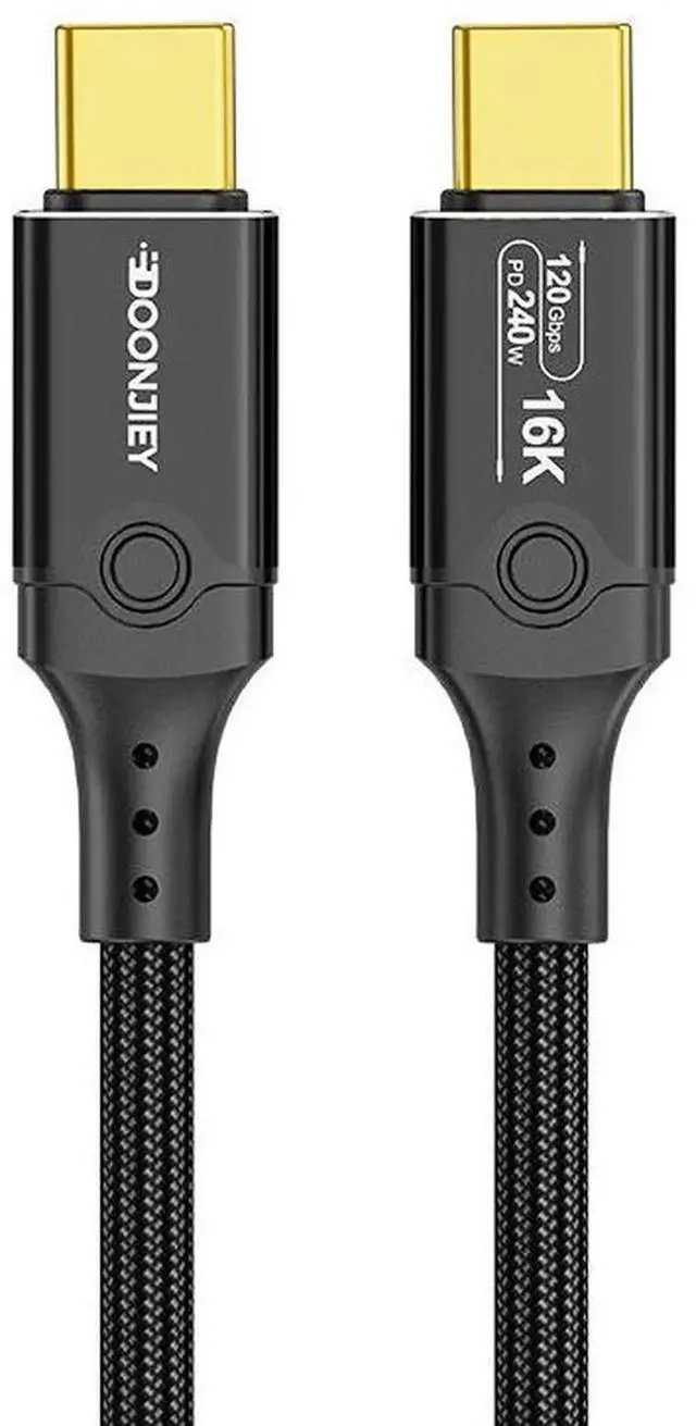 Alt view image 3 of 7 - USB5 Thunderbolt 5 Active Cable, 120Gbps Bandwidth, 240W PD Charging, 16K@60Hz Video, Dual Type-C Active Cord, Compatible with Laptop, Monitor, eGPU and High Performance Docking Station