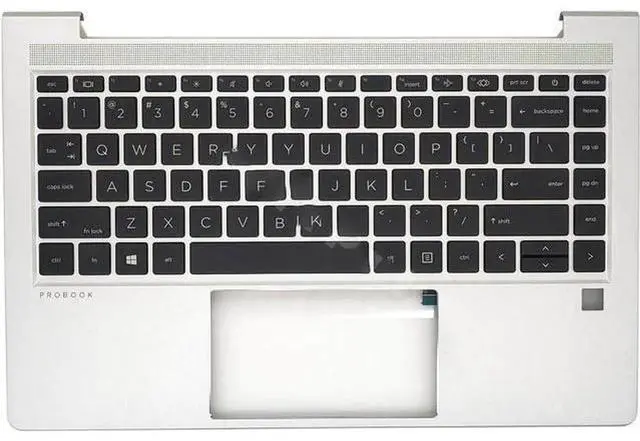 Main image of New Palmrest Keyboard Assembly Non-Backlit US Keyboard Replacement For HP Probook 440 G8 445 G8, OEM Part Number M23770-001 Complete Upper Case With Integrated Keyboard