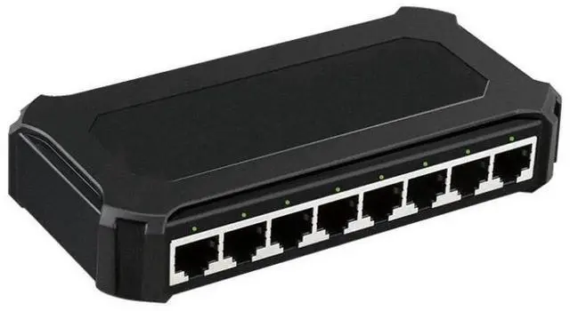 Main image of 8-Port Gigabit Ethernet Switch, 10/100/1000Mbps Network Hub, Plastic Housing, Plug and Play, Fanless Quiet Design, Unmanaged LAN Switch for Home, Office and Surveillance Camera Networks
