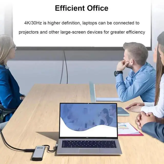 Alt view image 7 of 7 - 12-in-1 USB C Multiport Adapter, Type C Hub with 4K HDMI, VGA, RJ45 Ethernet, 3.5mm Audio Jack, SD/TF Card Reader, 3×USB3.0, Docking Station for Type-C Laptops