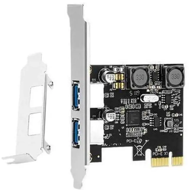 Main image of PCI-E to 2-Port USB 3.0 Expansion Card, PCIE USB 3.0 Adapter Card with Independent Power Supply, Internal Desktop PCI Express USB Expansion Board for Easy Installation