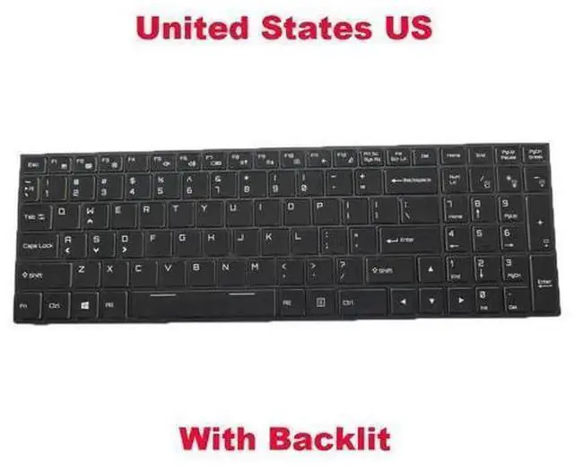 Main image of Backlit English Replacement Laptop Keyboard For CLEVO P650RS MP-13H83U4J4301 PN 6-80-W6701-010-1G US Layout Notebook Built-in Backlight Keyboard