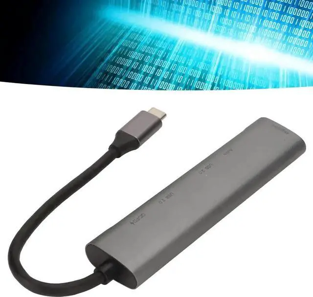 Alt view image 3 of 7 - 5 in 1 USB C Multiport Hub Adapter With 4K HD Output, PD Fast Charging, USB3.0 Port & 3.5mm Audio Jack, Compatible with Laptops, Tablets and All Type-C Devices