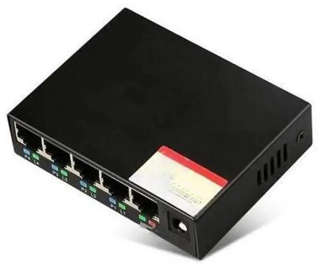 Main image of 5 Ports POE Switch 10/100 Mbps Fast Ethernet Network Switch, RJ45 LAN Switch DC48V Power Supply for IP Monitoring Camera, Wireless AP, Intelligent Plug-and-Play POE Networking Switch