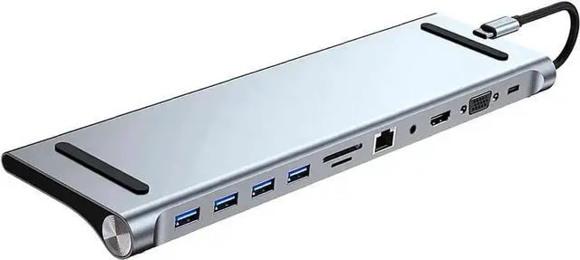 Alt view image 3 of 7 - 11 Port USB Hub Multiport Cable Adapter, Supports Fast Charging & Stable Data Connection, Portable USB Expansion Hub for Laptop, Desktop PC, Connect Flash Drives, Mouse, Keyboard and Other Peripherals