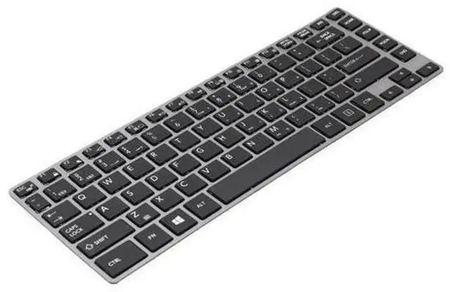 Alt view image 3 of 5 - Backlit US Laptop Replacement Keyboard for Toshiba Tecra Z40-A Z40-B, Gray Frame, Black Keys, Notebook Repair Spare Part
