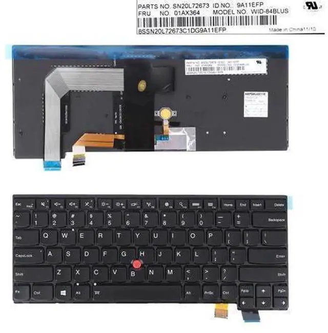 Main image of Backlit US Black Laptop Replacement Keyboard for ThinkPad T460S with Point Stick, NOT Compatible with T460, Notebook Repair Spare Part