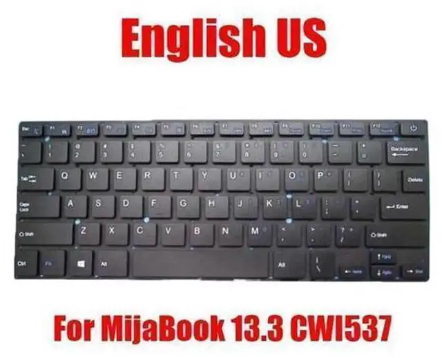 Main image of Frameless Black US English Laptop Replacement Keyboard for Chuwi MijaBook 13.3 CWI537, Notebook Keyboard Repair Spare Part (No Frame)
