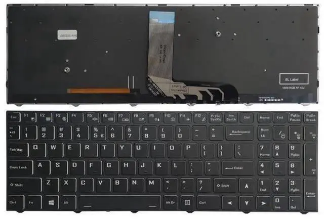 Main image of US English Backlit Replacement Laptop Keyboard Compatible with CLEVO CVM18H93US9430 CVM18H93US9430B, OEM Part Number 6-80-PC510-010-1, US QWERTY Backlight Notebook Keyboard Repair Spare Part