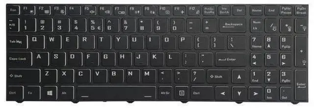 Alt view image 3 of 5 - US English Backlit Replacement Laptop Keyboard Compatible with CLEVO CVM18H93US9430 CVM18H93US9430B, OEM Part Number 6-80-PC510-010-1, US QWERTY Backlight Notebook Keyboard Repair Spare Part
