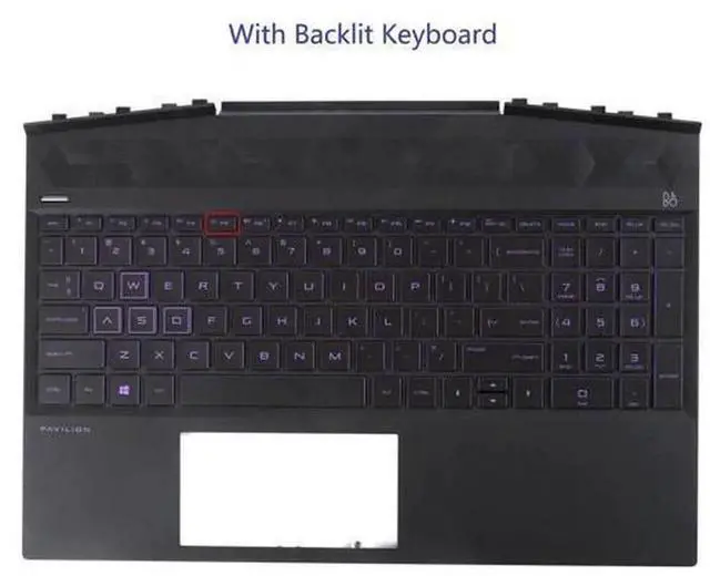 Alt view image 3 of 6 - Purple Palmrest Upper Case Assembly with Backlit US Keyboard & Touchpad, Replacement Part L57596-001 Compatible with HP Gaming Pavilion 15-DK 15-DK0126TX TPN-C141, Complete Notebook Top Shell Repair S